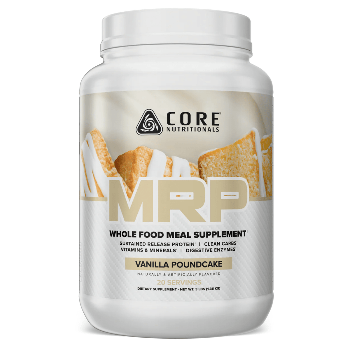 Core Nutritionals MRP mass gainer powder, front of container