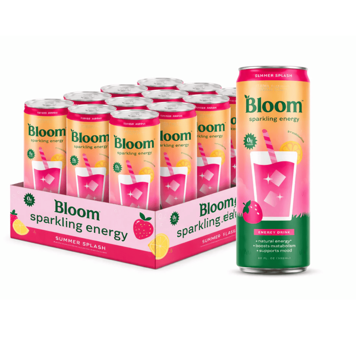 Bloom Sparkling Energy, 12ct size, Summer Splash LTO flavor