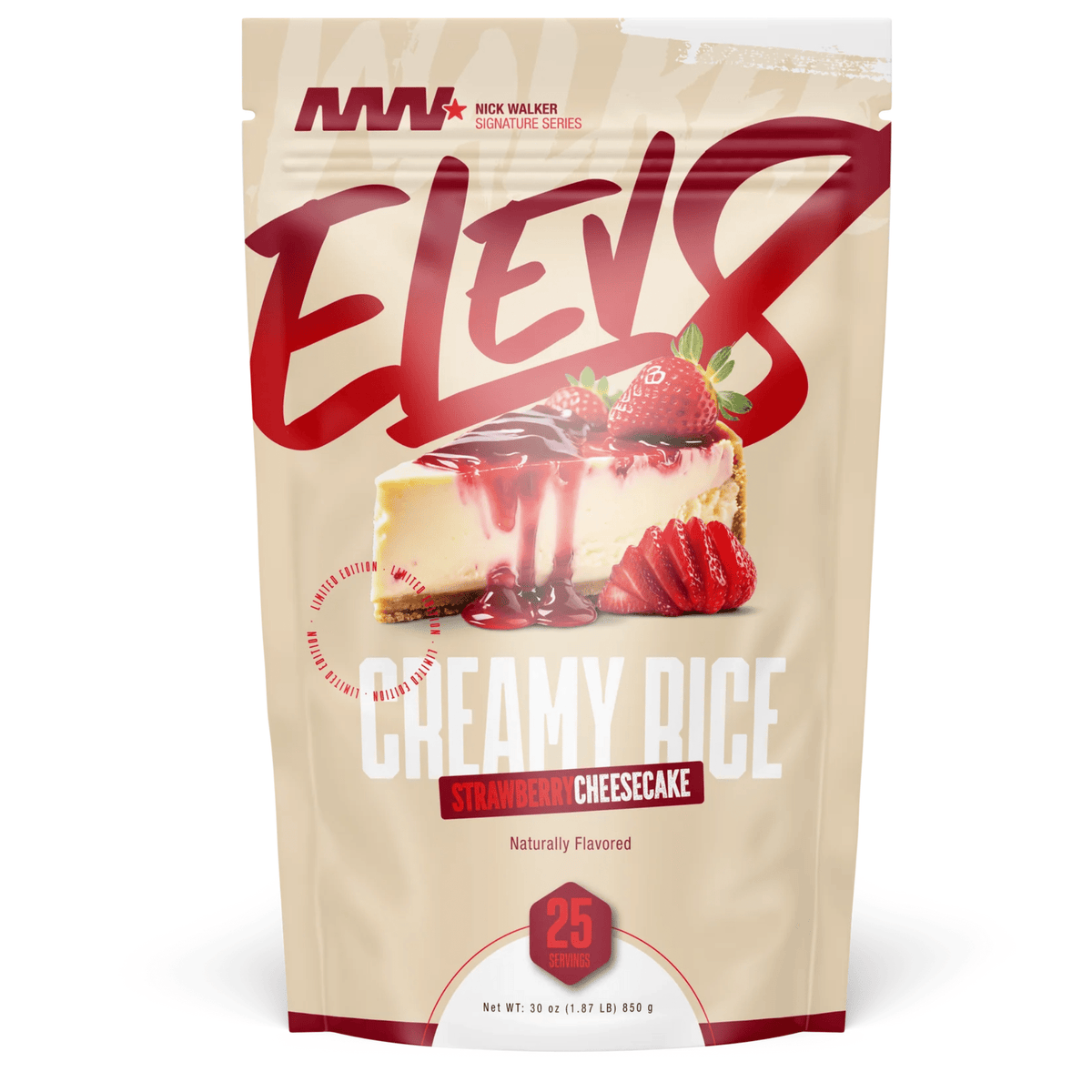 Elev8 Foods Creamy Rice carbohydrate powder, Strawberry Cheesecake flavor