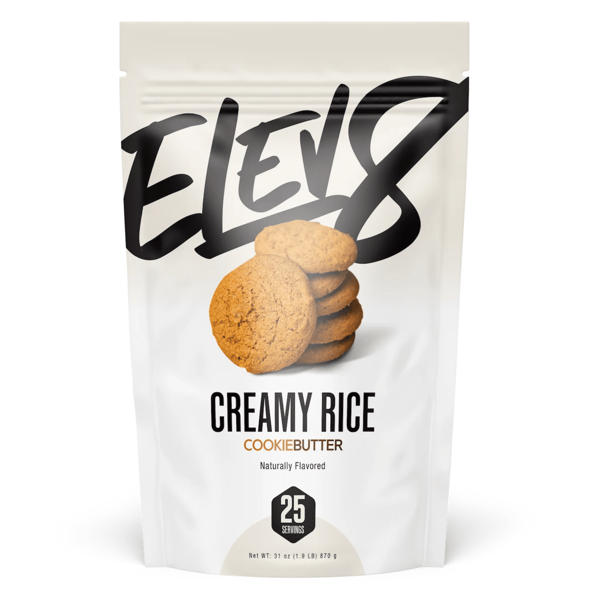 Elev8 Foods Creamy Rice carbohydrate powder, Cookie Butter flavor