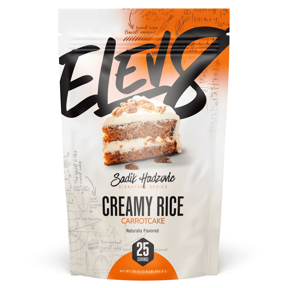 Elev8 Foods Creamy Rice carbohydrate powder, Carrot Cake flavor