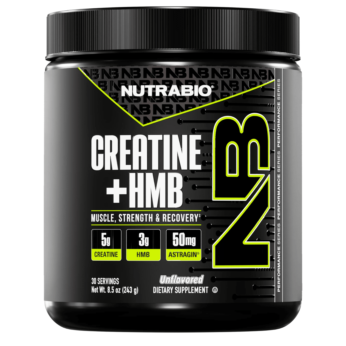 NutraBio Creatine + HMB, front of container