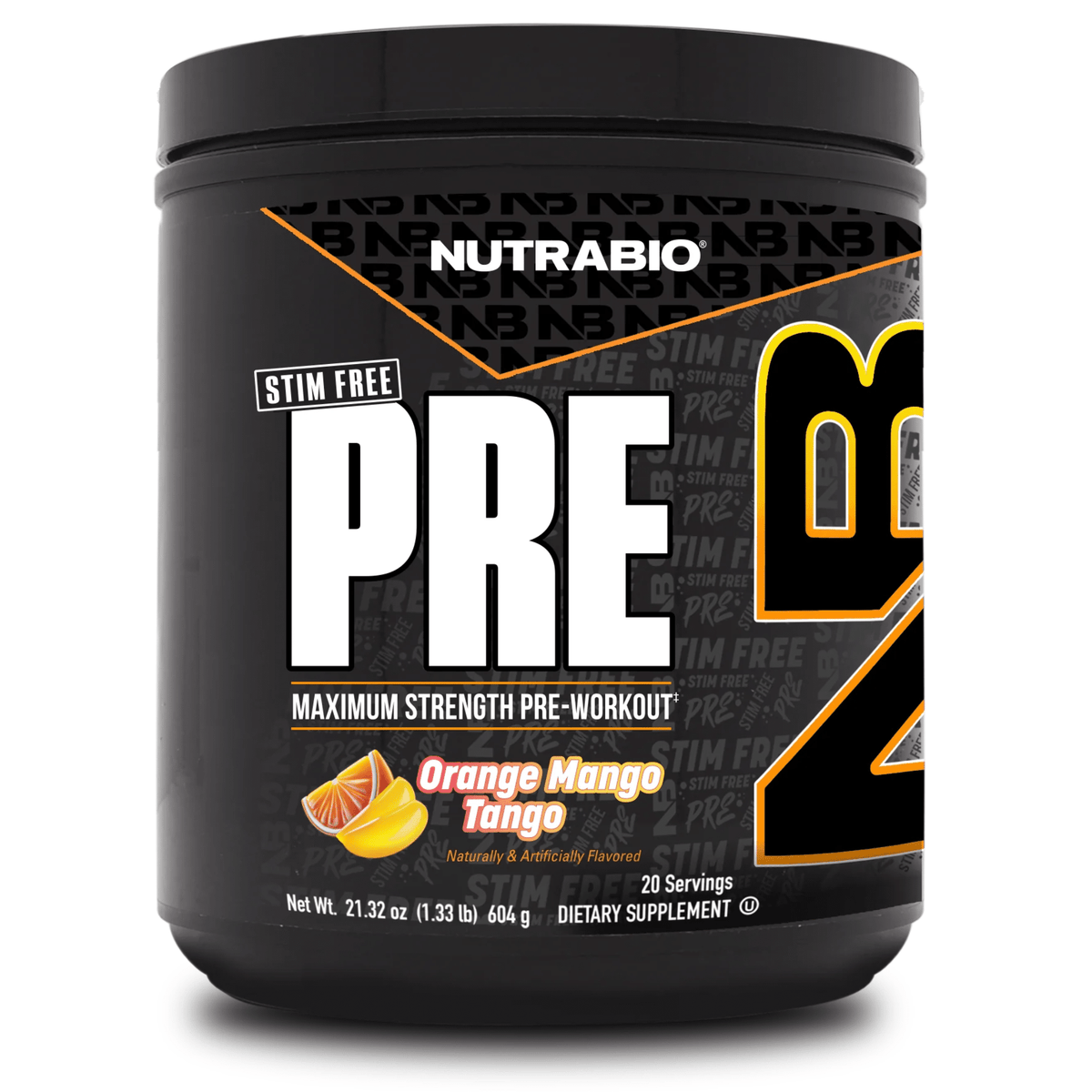 NutraBio PRE Stim-Free, Orange Mango Tango flavor