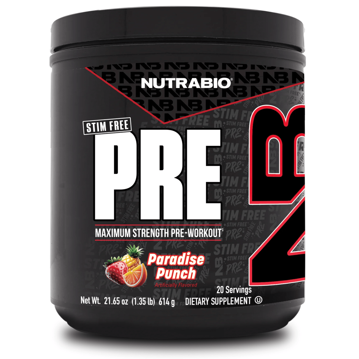 NutraBio PRE Stim-Free, Paradise Punch flavor