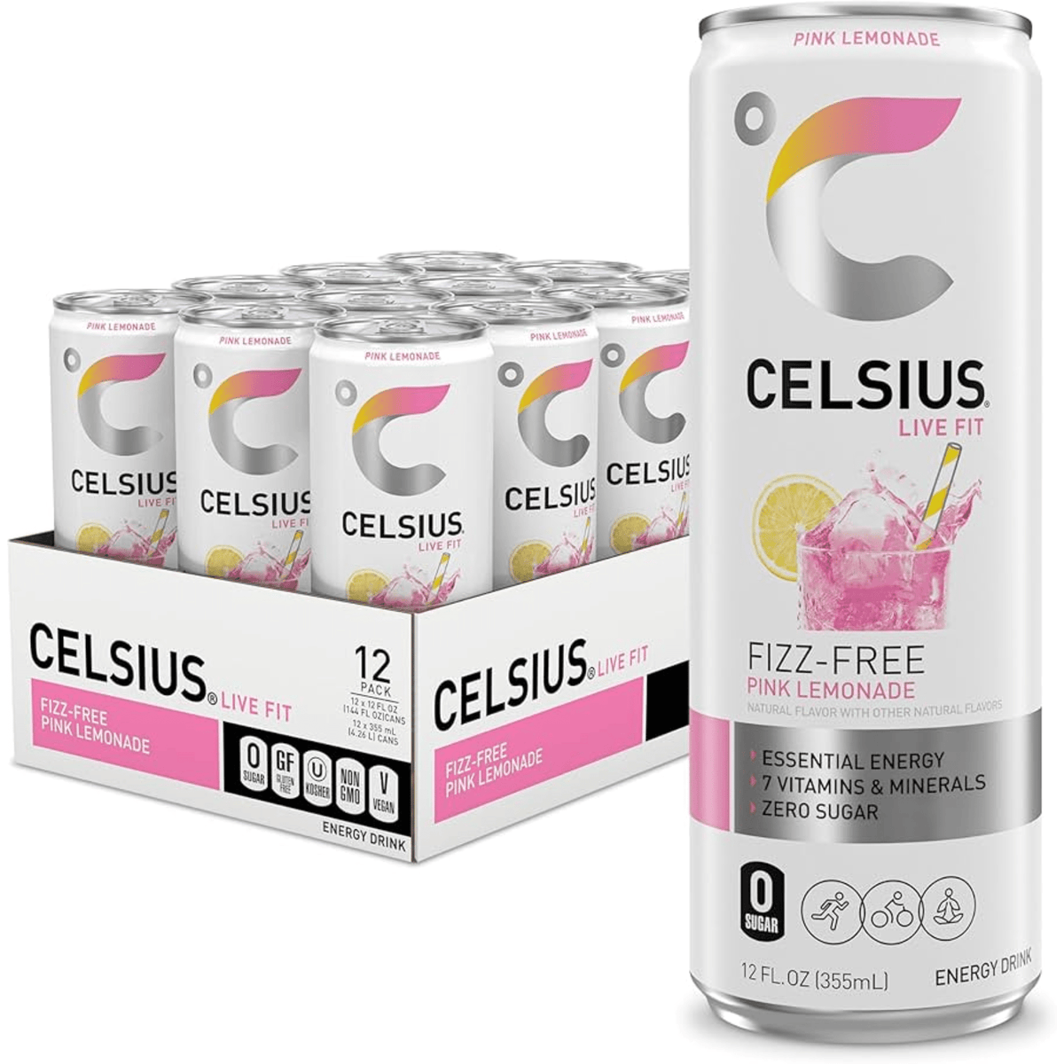 Celsius Energy, 12ct size, Pink Lemonade flavor