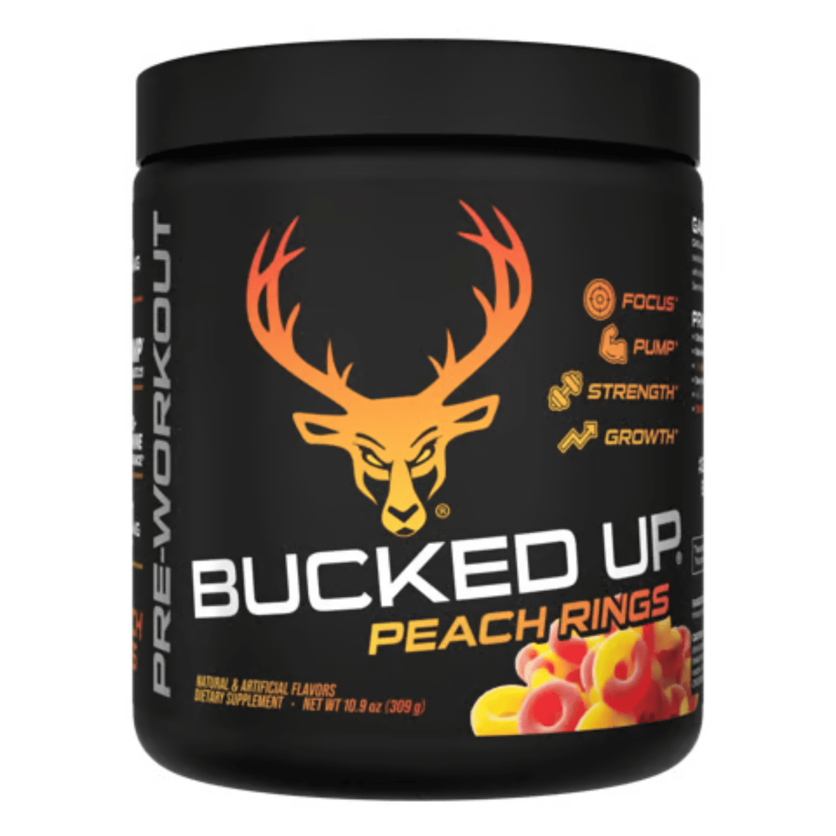 Bucked Up Pre-Workout, 30sv size, Peach Ring flavor