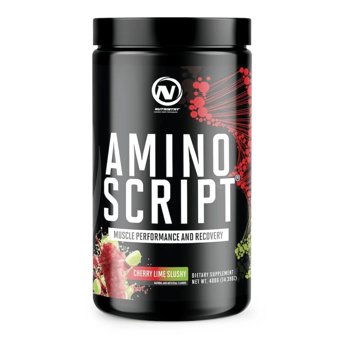 Nutristat Amino Script – EAA + Electrolyte Hydration Drink, front of container