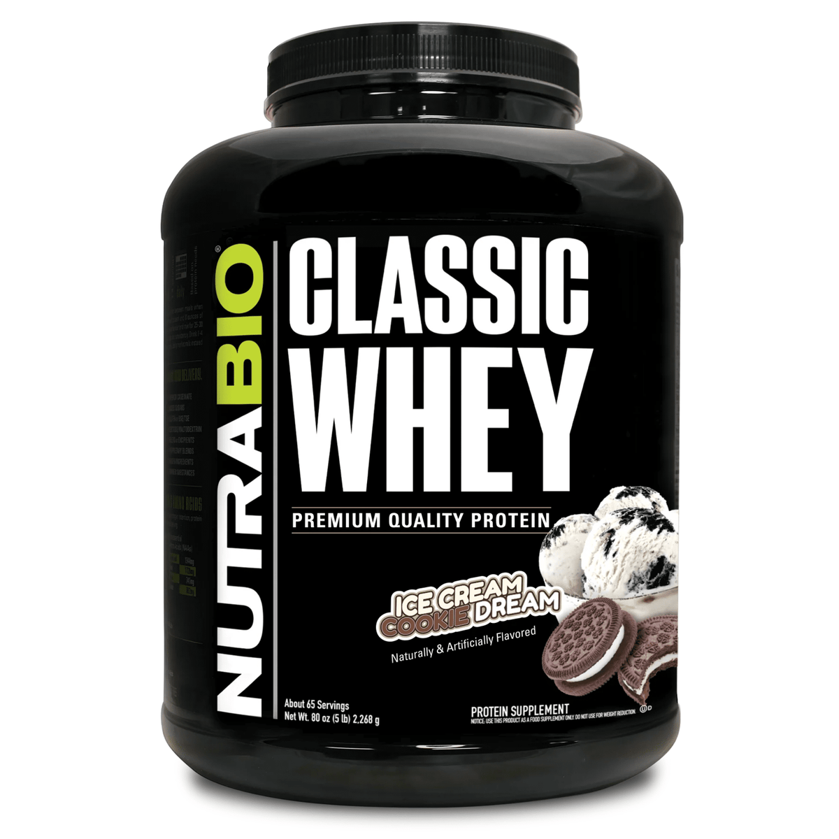 NutraBio Classic Whey Protein — 25g WPC80 Whey Protein Concentrate