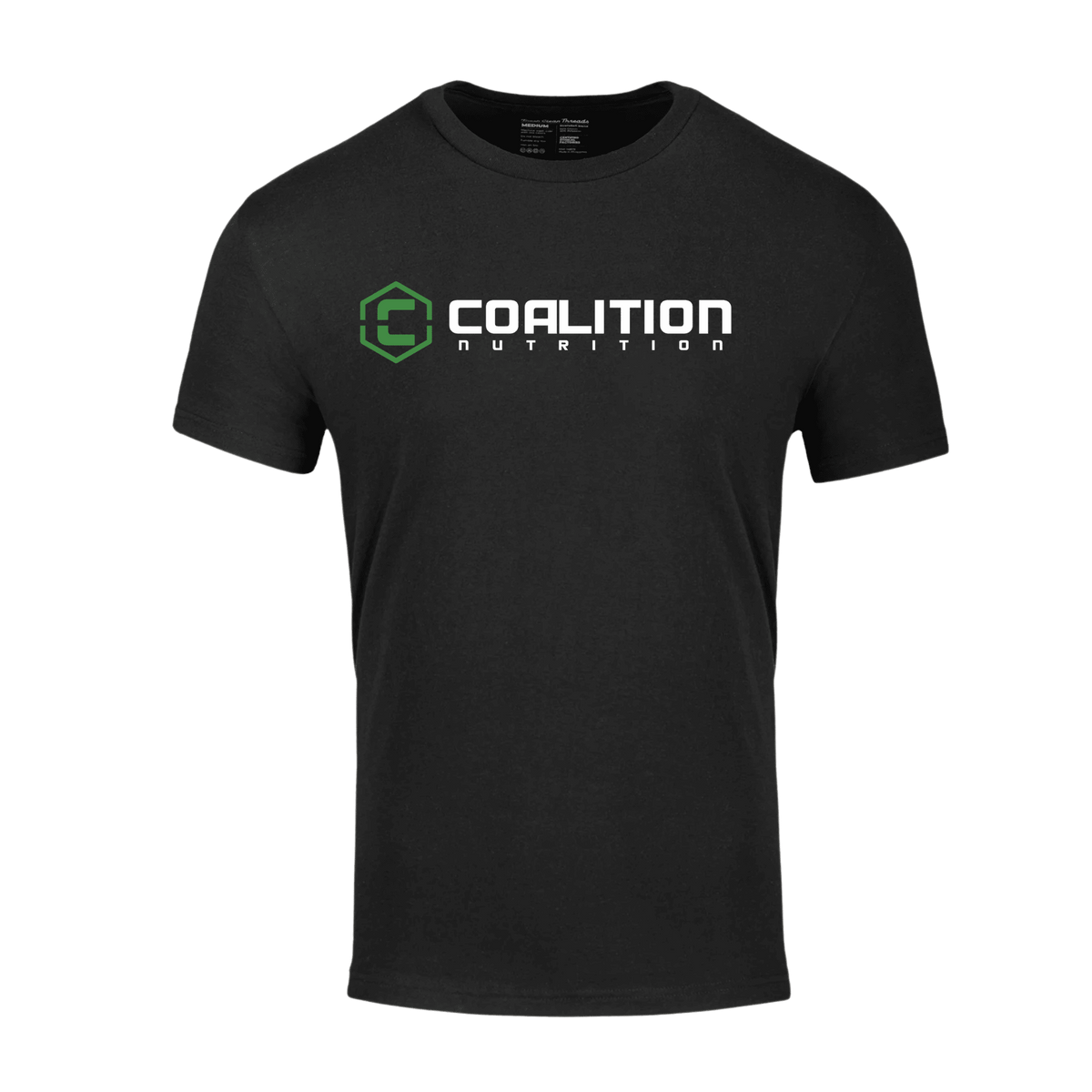Coalition Nutrition Logo Tee V2 apparel, Black / Green colorway, M size