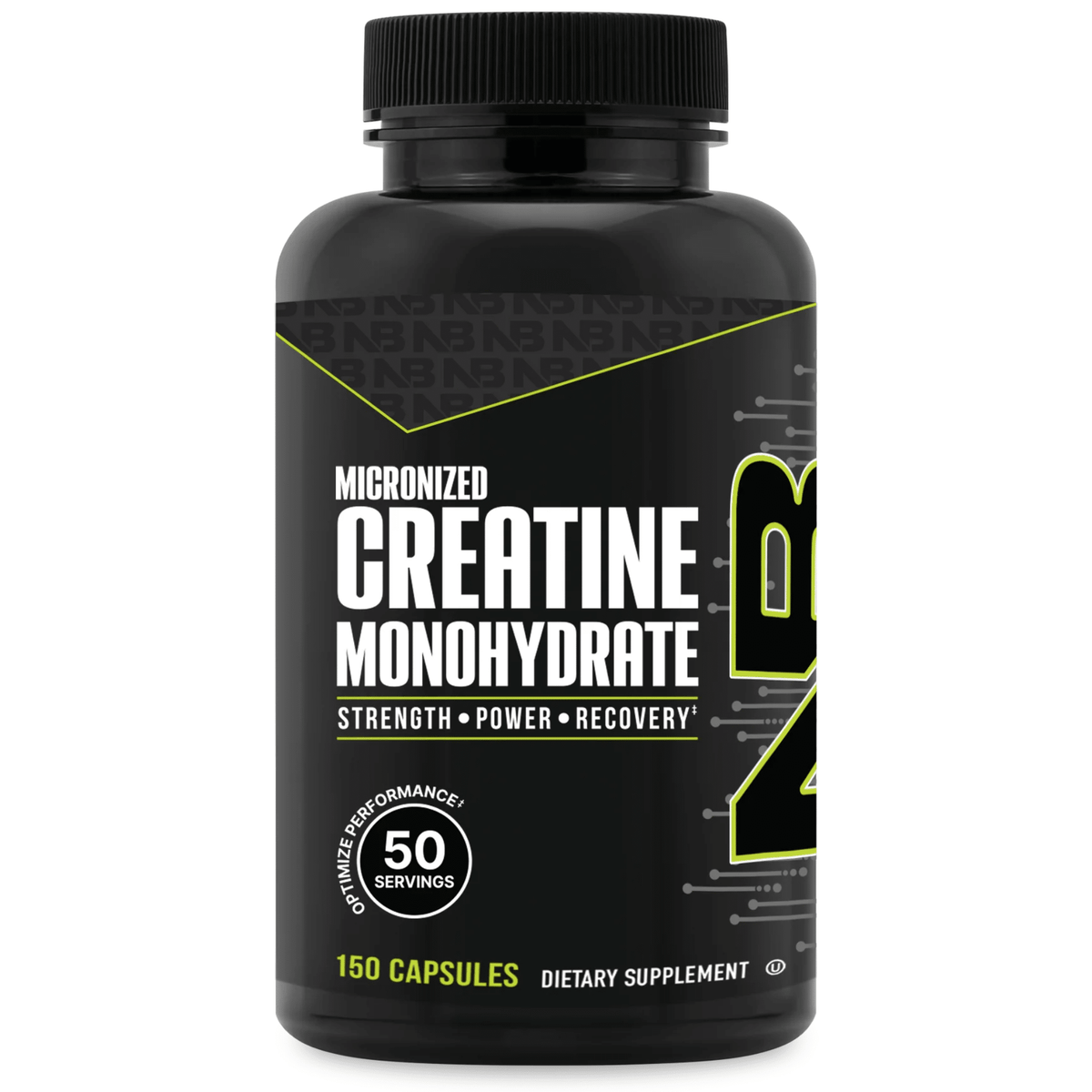 NutraBio Creatine Capsules, front of container