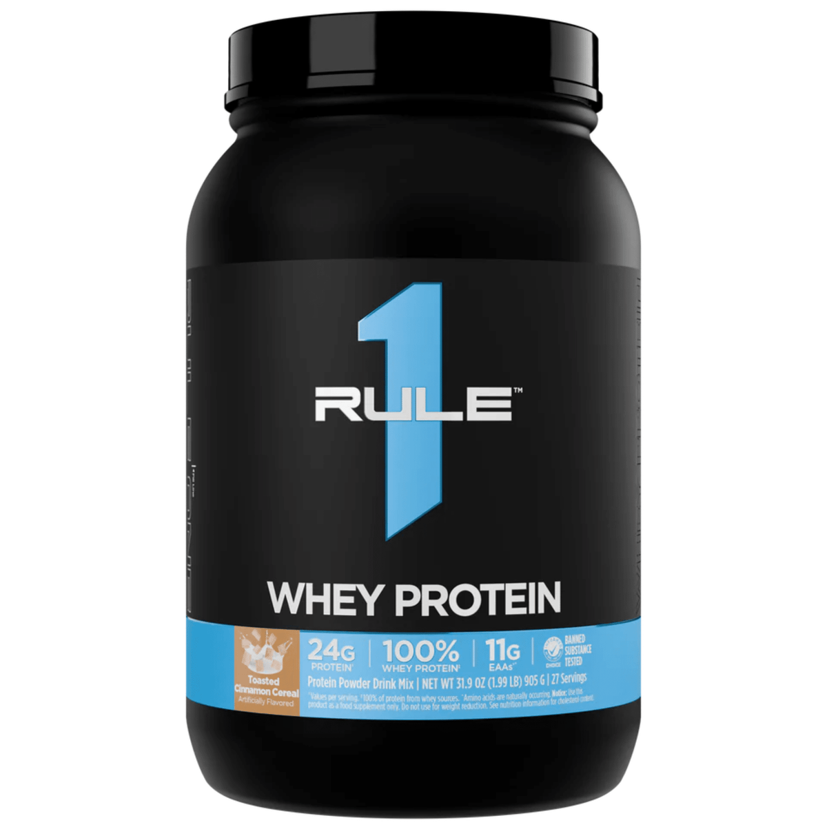 Rule 1 protein powder, 2lb size, Toasted Cinnamon Cereal flavor