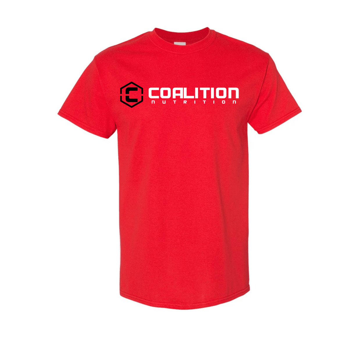 Coalition Nutrition Logo Tee V2 apparel, Red colorway, M size