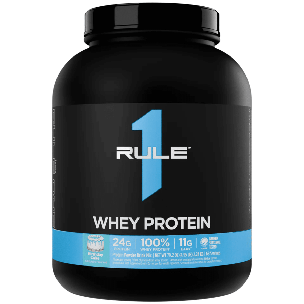 Rule 1 protein powder, 5lb size, Birthday Cake flavor