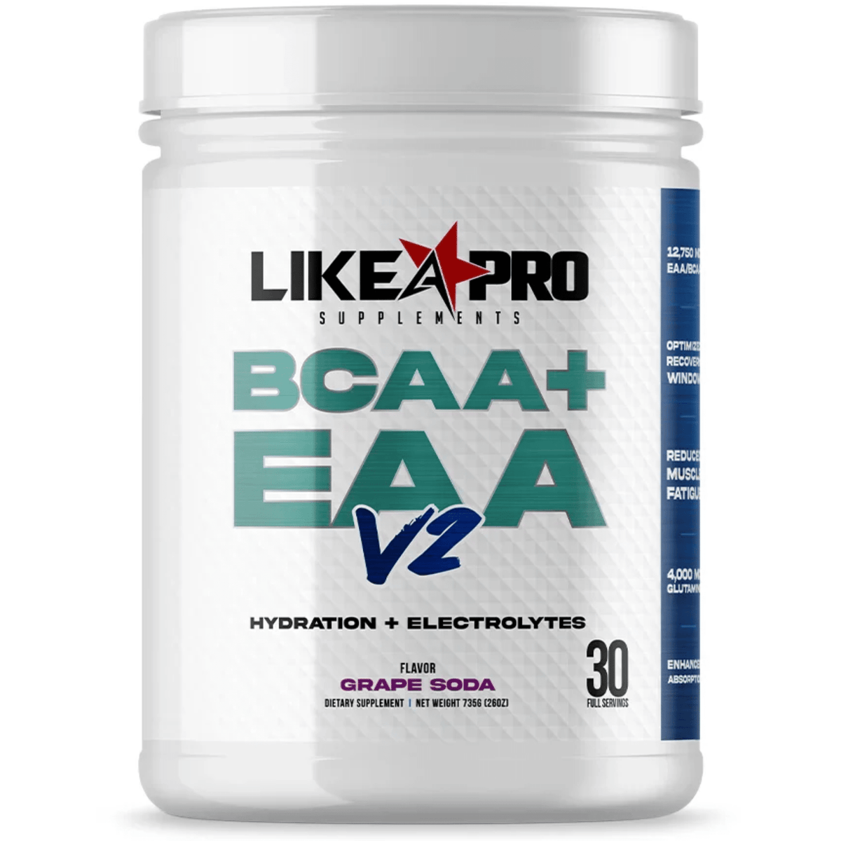 Like A Pro Supplements EAAs amino acid powder, Grape Soda flavor