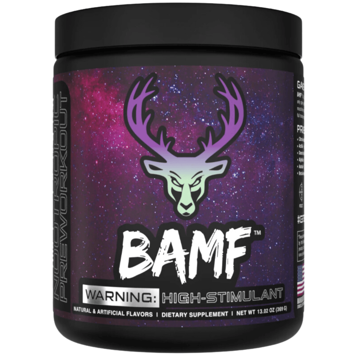 Das Labs BAMF pre-workout powder, 30sv size, Pump N Grind (grape & green apple) flavor