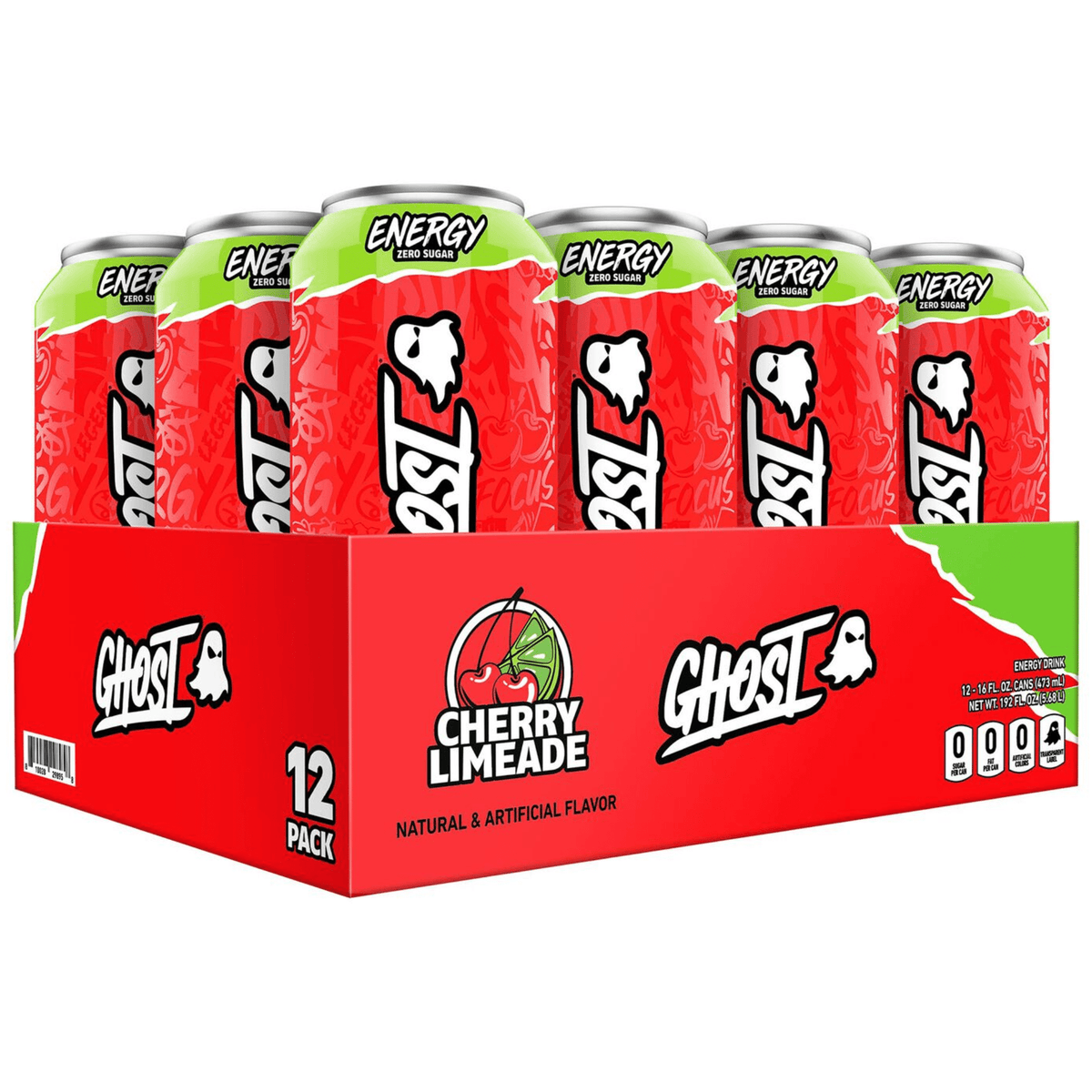 Ghost Energy, 12ct size, Cherry Lime flavor