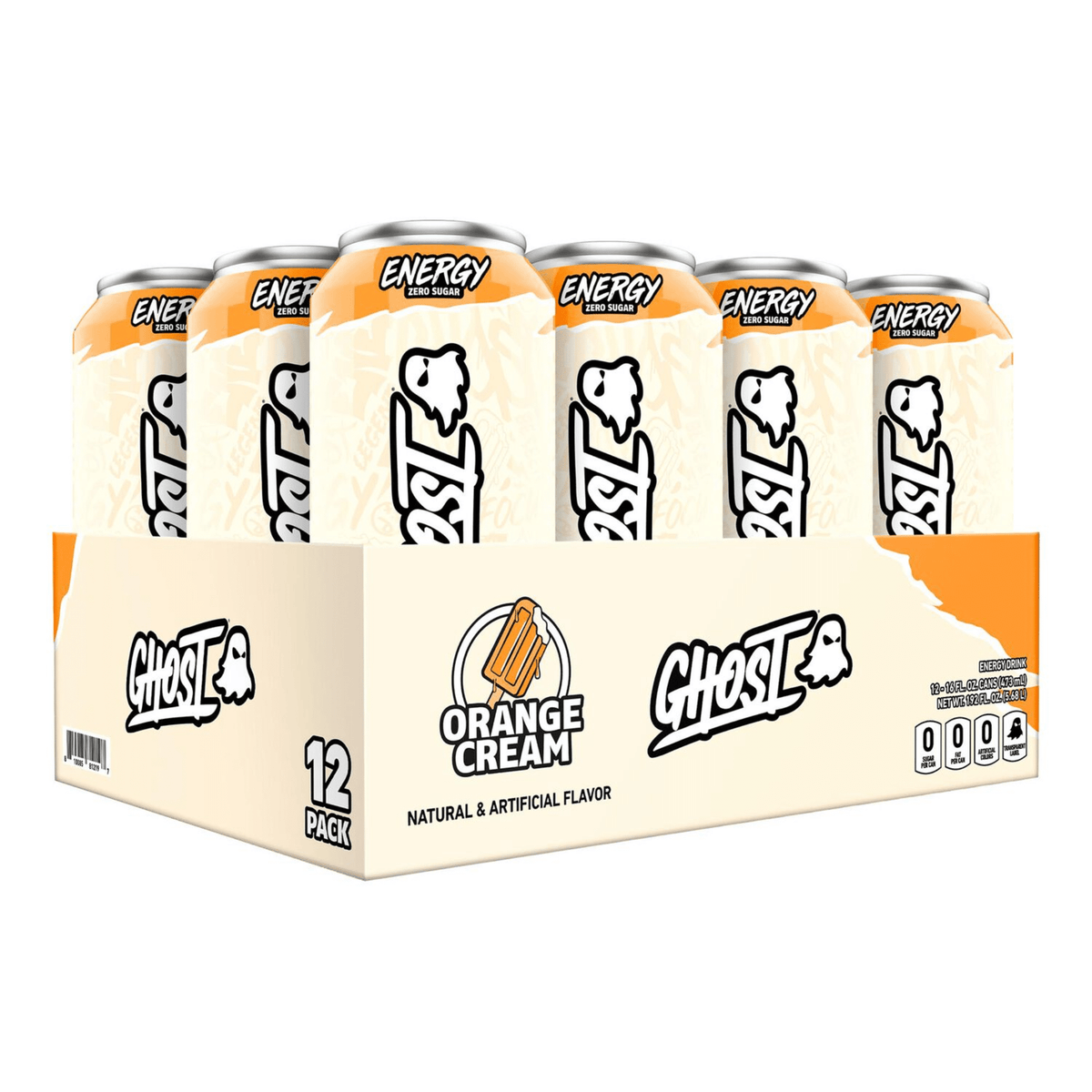 Ghost Energy, 12ct size, Orange Cream flavor