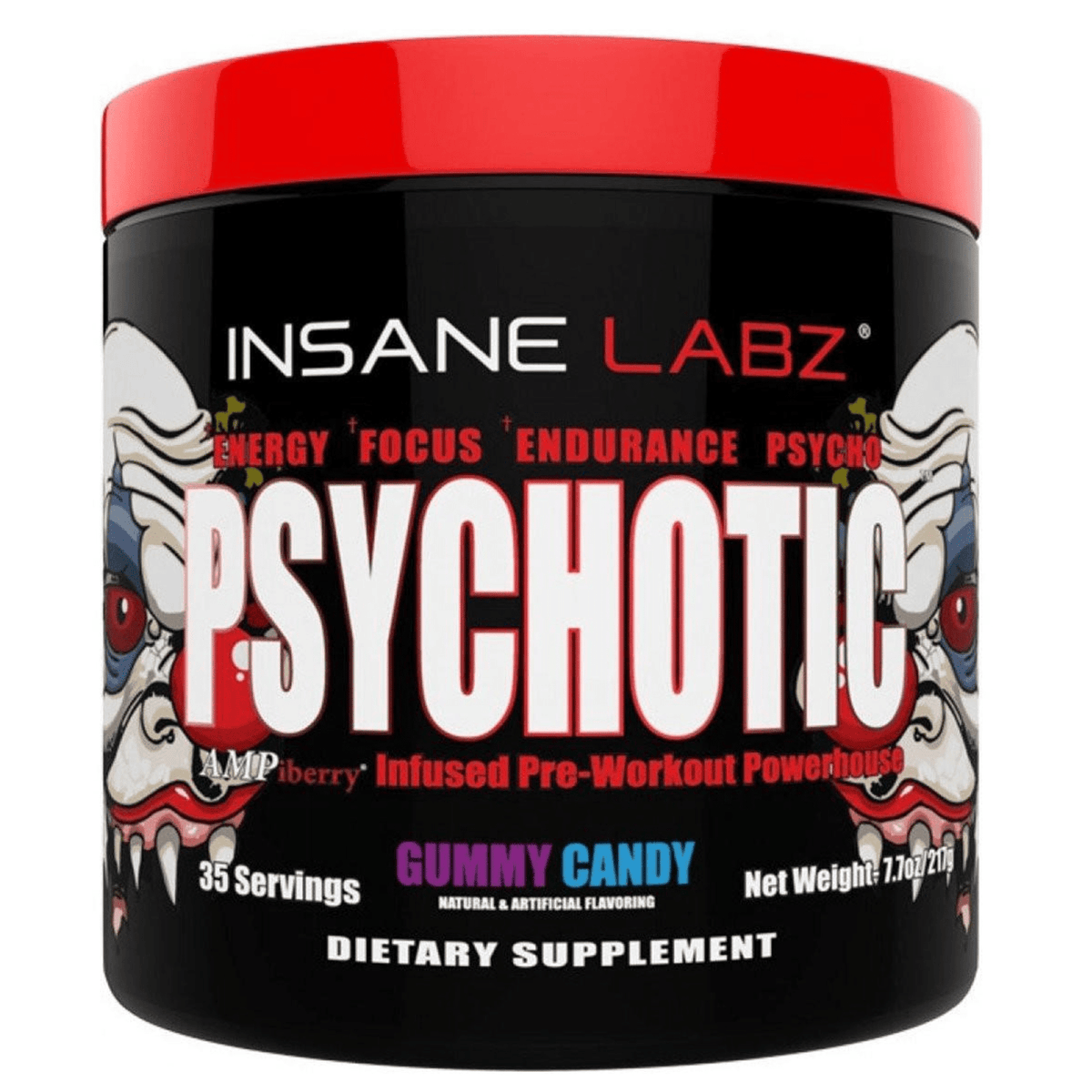 Insane Labz Psychotic pre-workout powder, 35 Serving size, Gummy Candy flavor