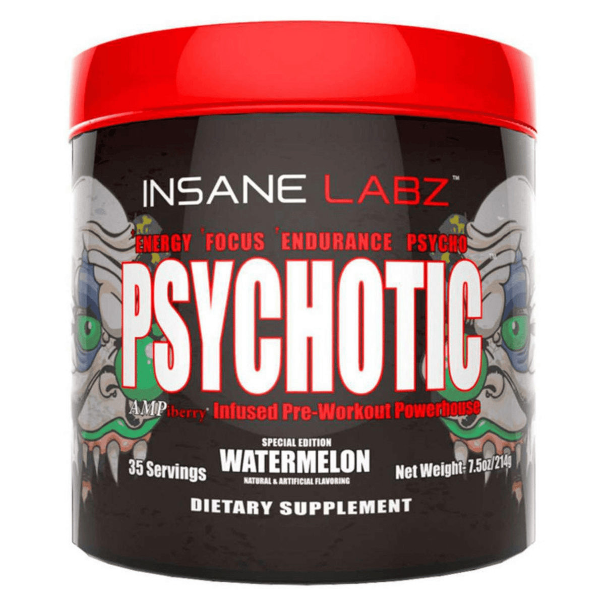 Insane Labz Psychotic pre-workout powder, 35 Serving size, Watermelon flavor