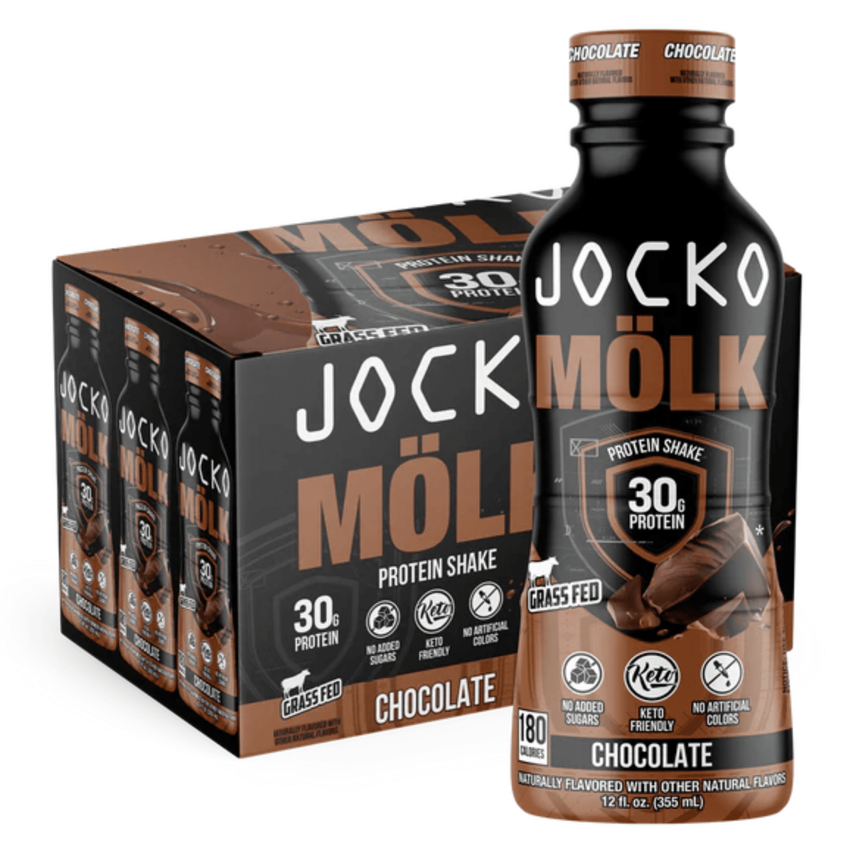 Jocko MÖLK Protein Shake, 12ct size, Chocolate flavor