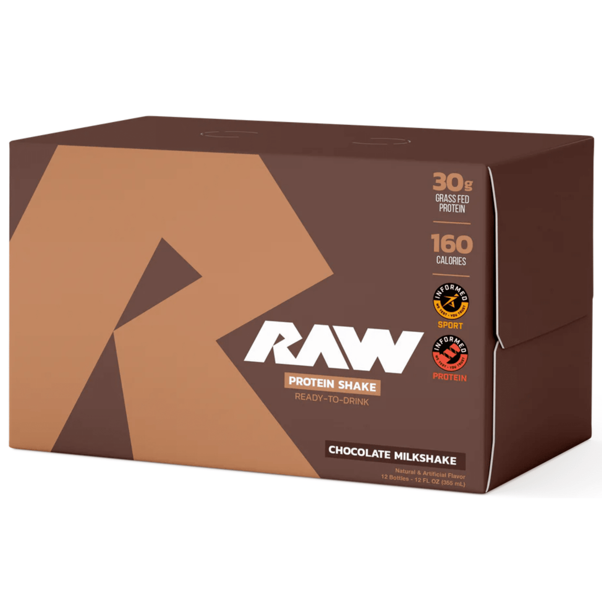RAW Protein RTD, 12ct size, Chocolate flavor