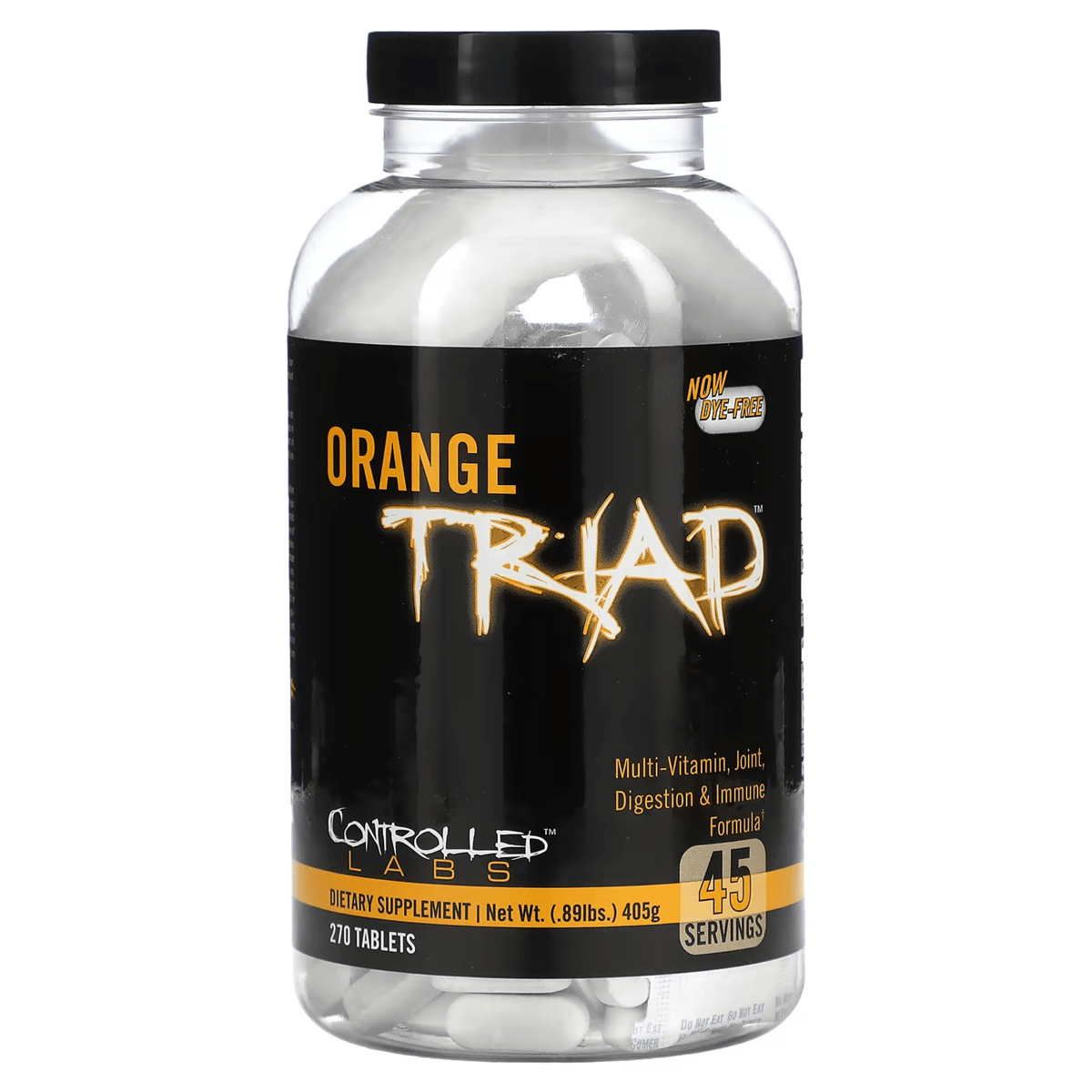 Controlled Labs Orange Triad supplement, front of container