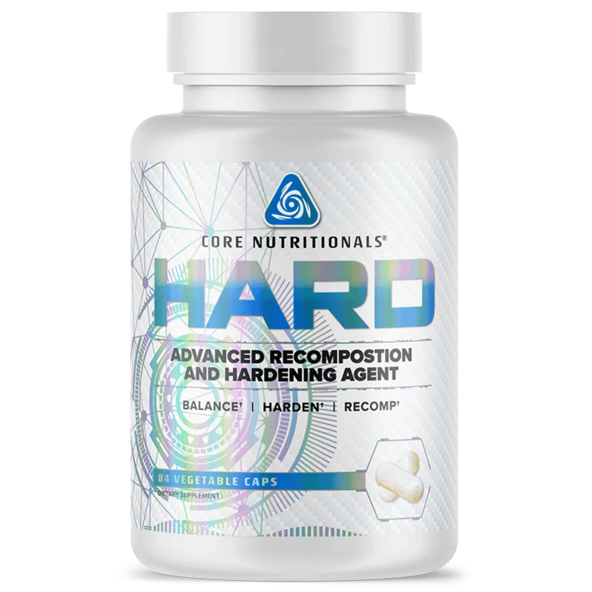 Core Nutritionals Hard testosterone support supplement, front of container