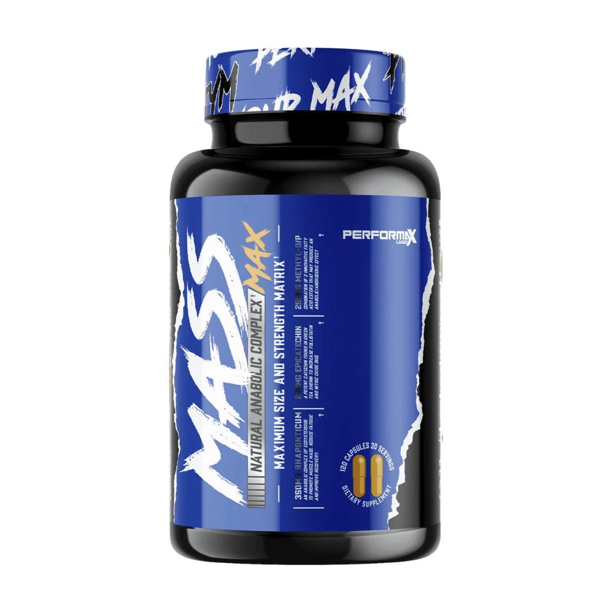 Performax MassMax supplement, front of container