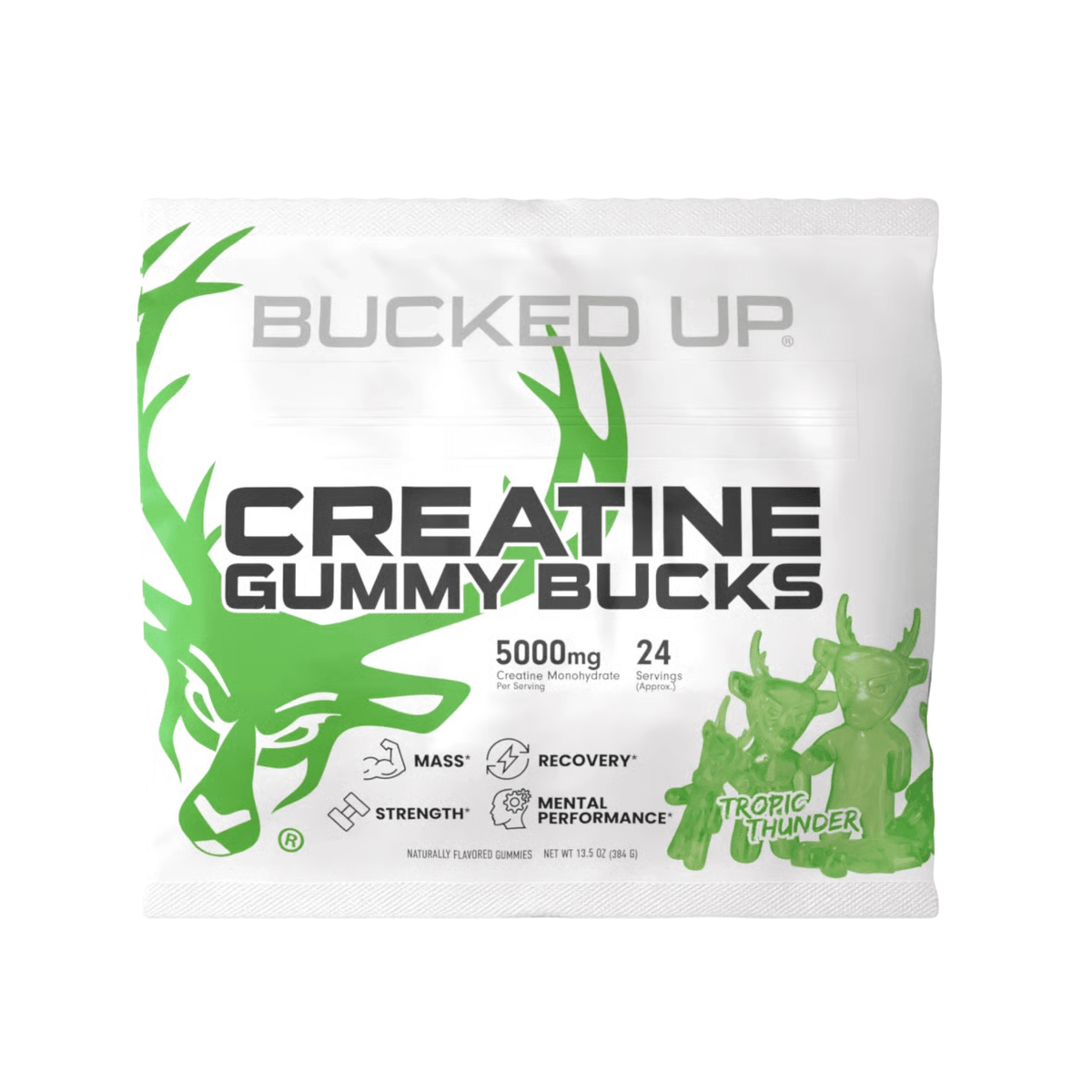 Bucked Up Creatine Gummies capsules, front of container