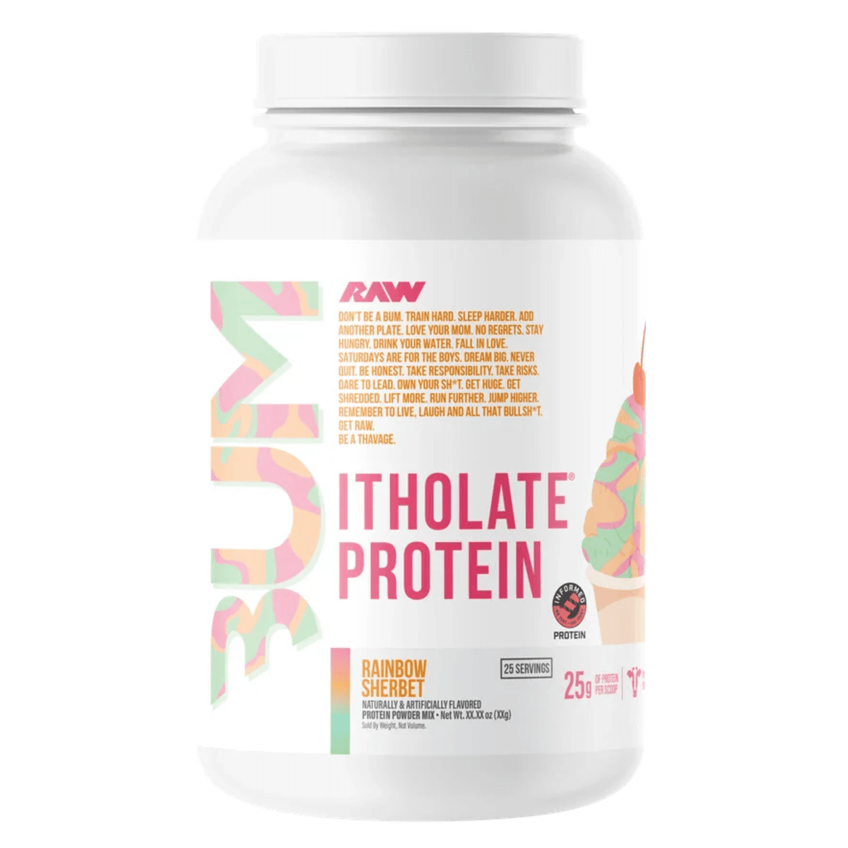 RAW CBUM Itholate supplement facts panel