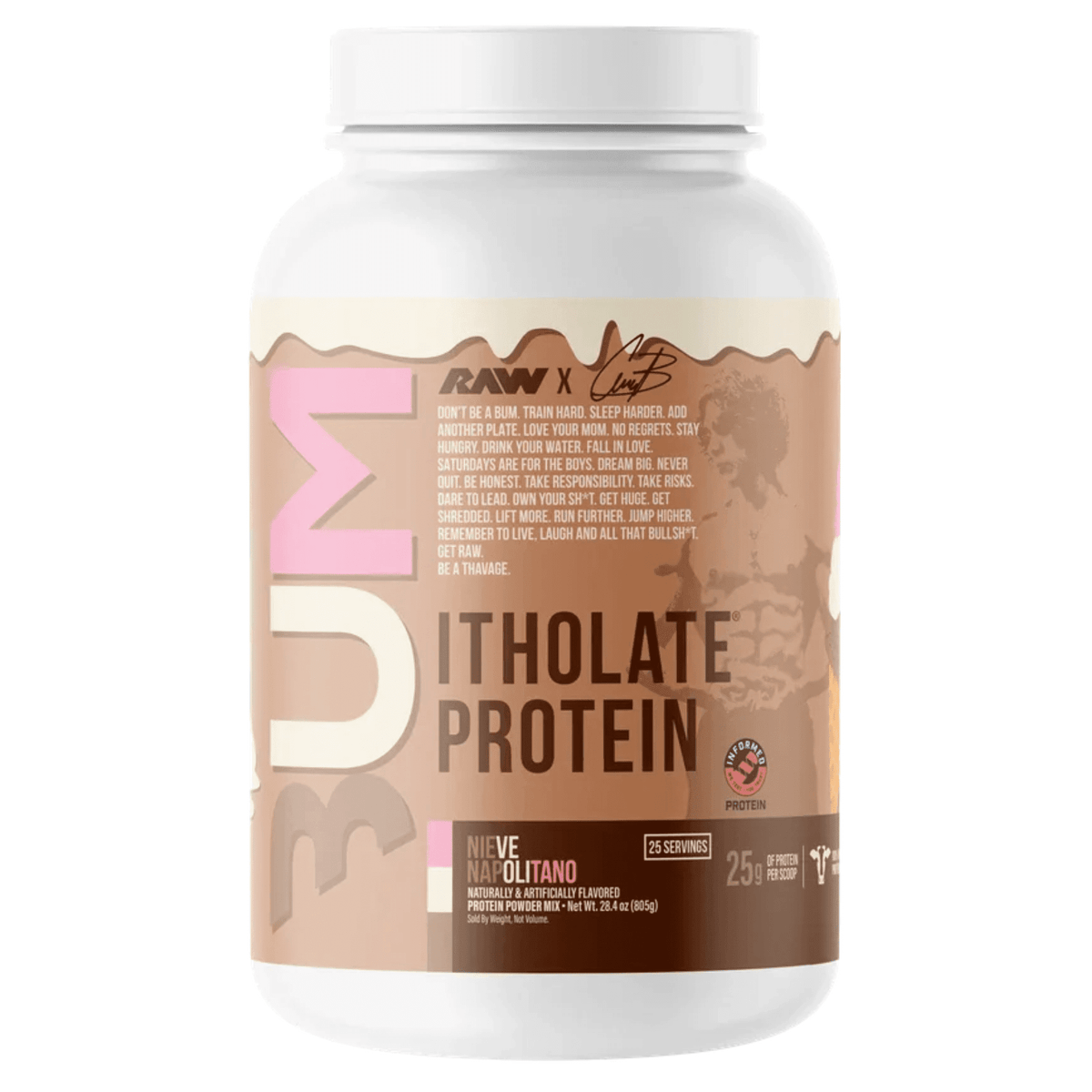 RAW CBUM Itholate supplement facts panel