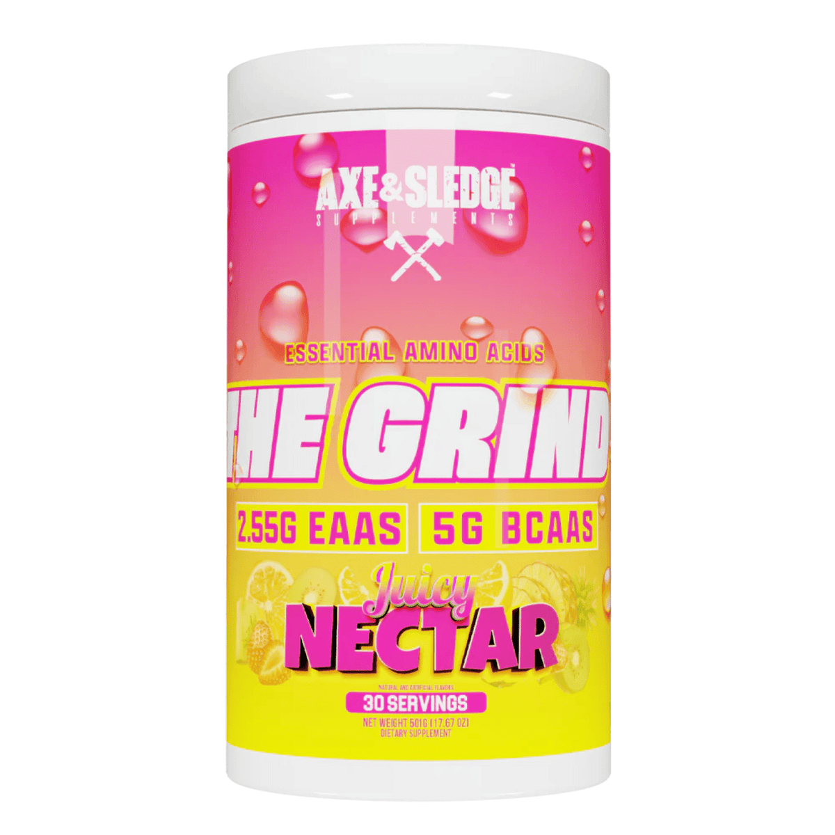 Axe & Sledge The Grind EAA / BCAA Aminos + Hydration supplement facts panel