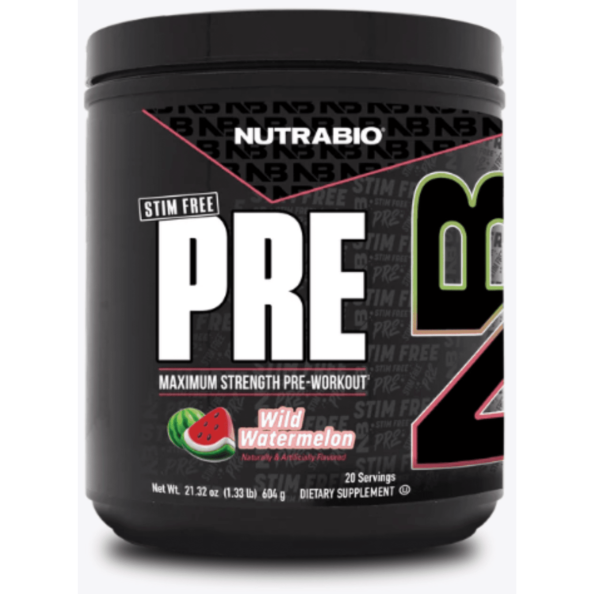 NutraBio PRE Stim-Free supplement facts panel