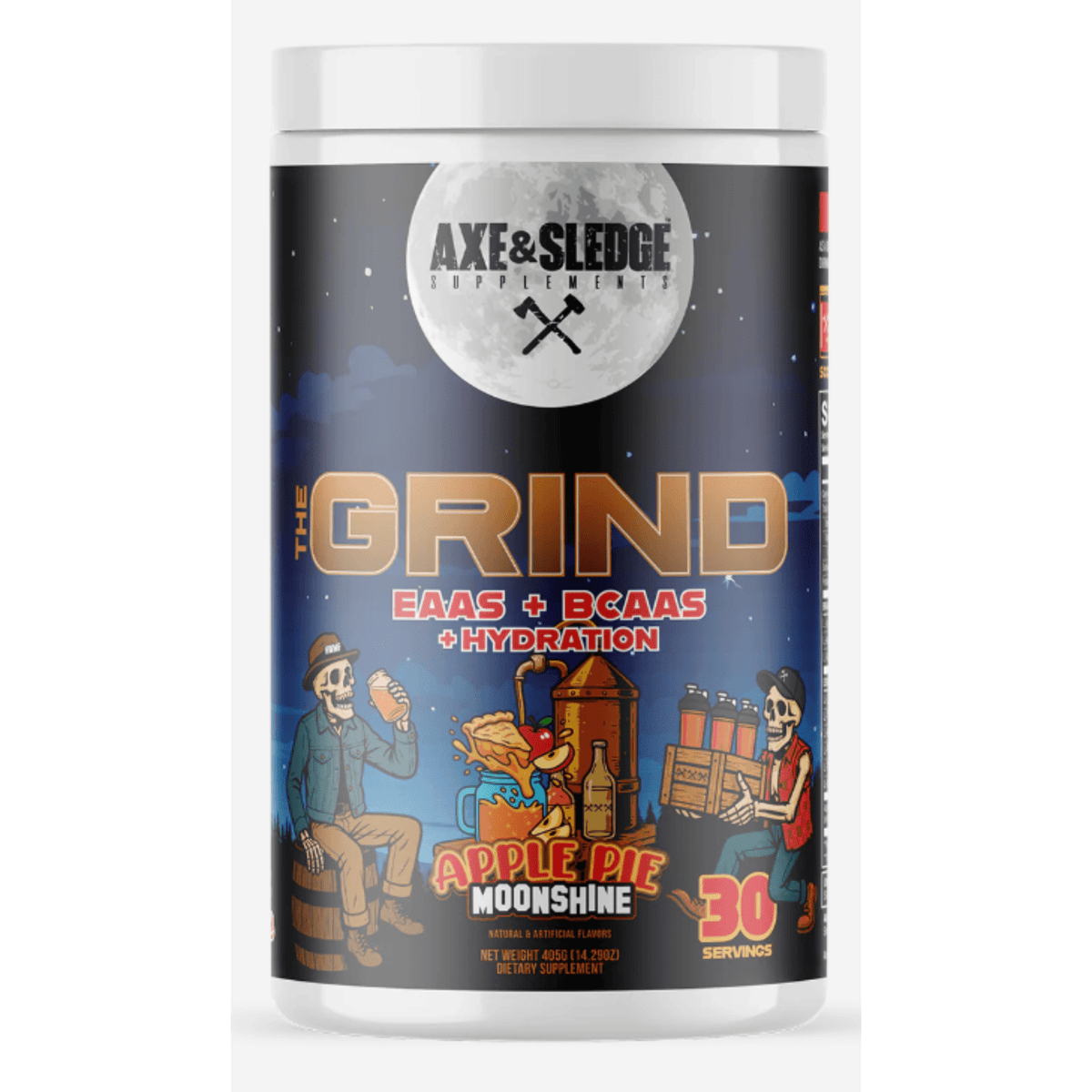 Axe & Sledge The Grind EAA / BCAA Aminos + Hydration supplement facts panel