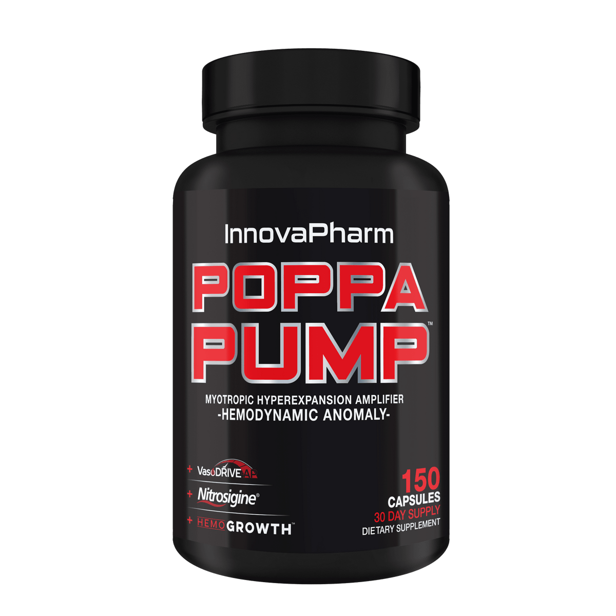 InnovaPharm Poppa Pump capsules, front of container