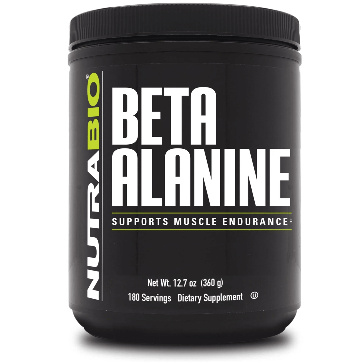 NutraBio Beta Alanine supplement, front of container