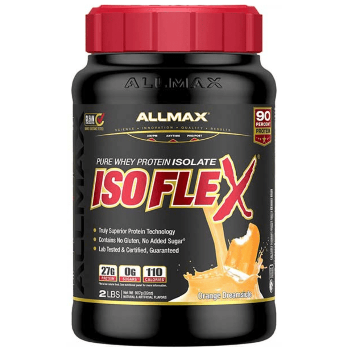 Allmax Isoflex protein powder, 2lb size, Orange Dreamsicle flavor