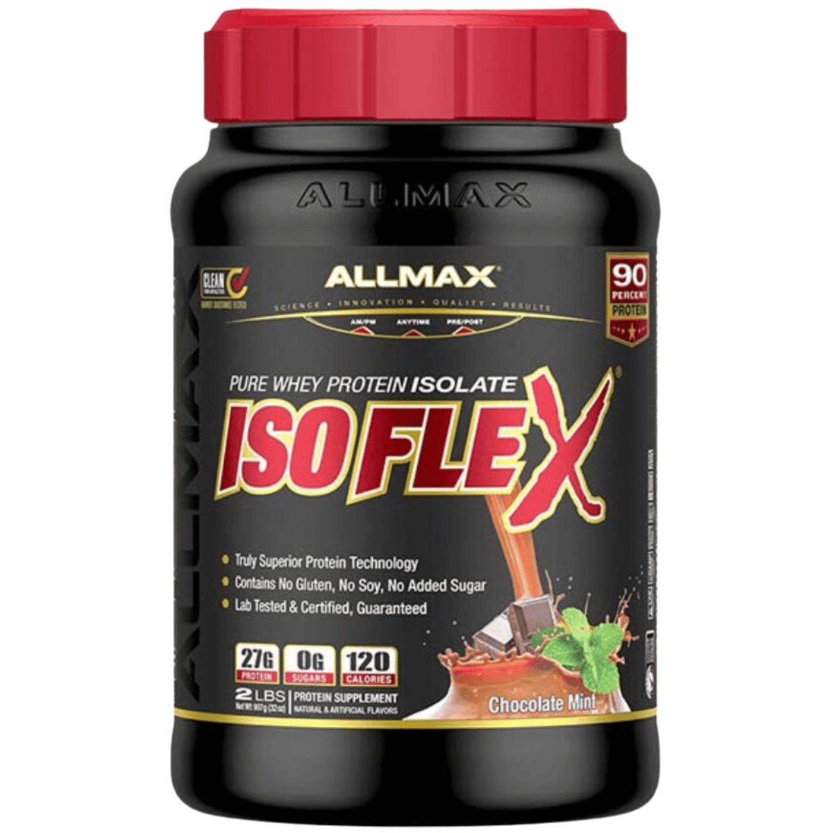 Allmax Isoflex protein powder, 2lb size, Chocolate Mint flavor