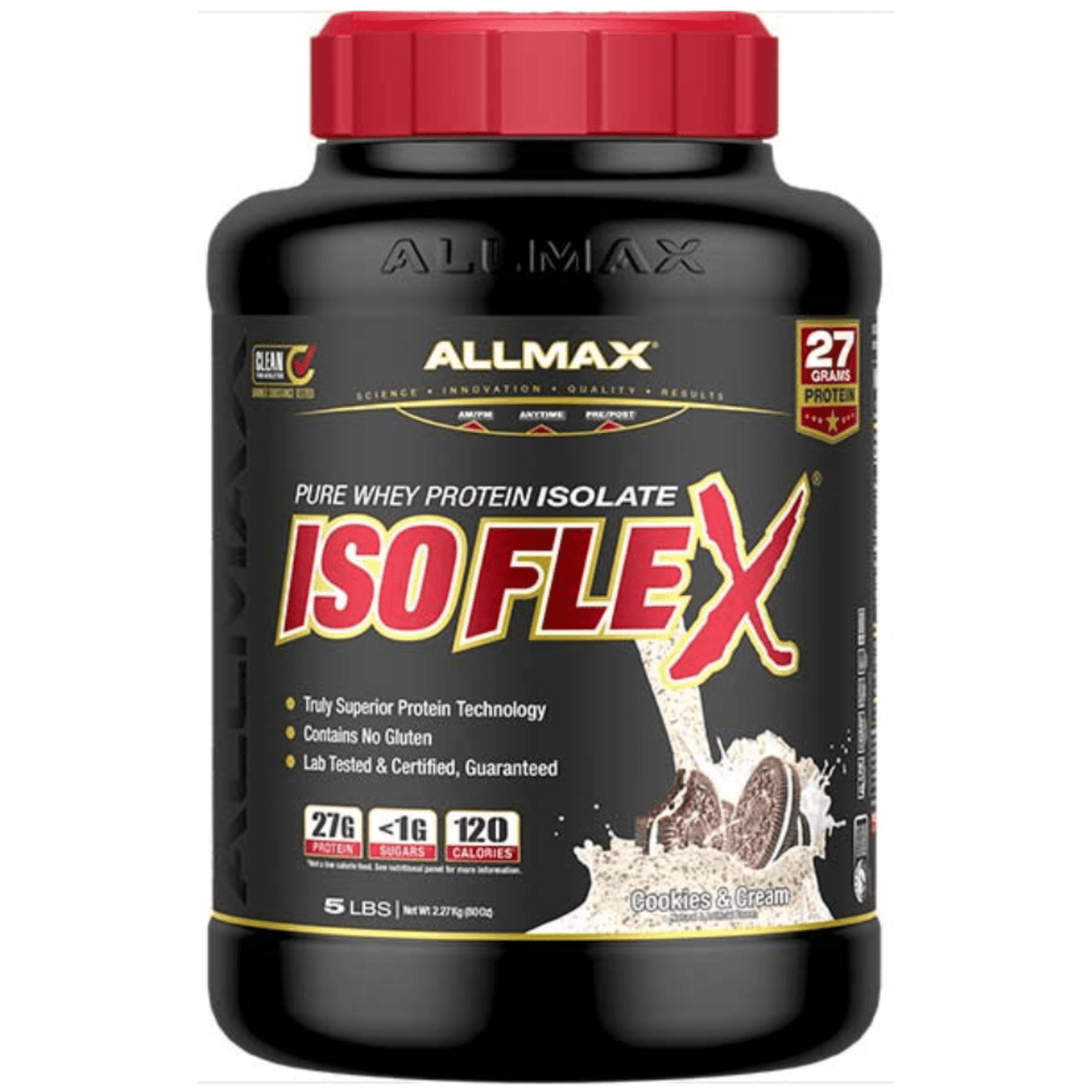 Allmax Isoflex protein powder, 5lb size, Cookies & Cream flavor