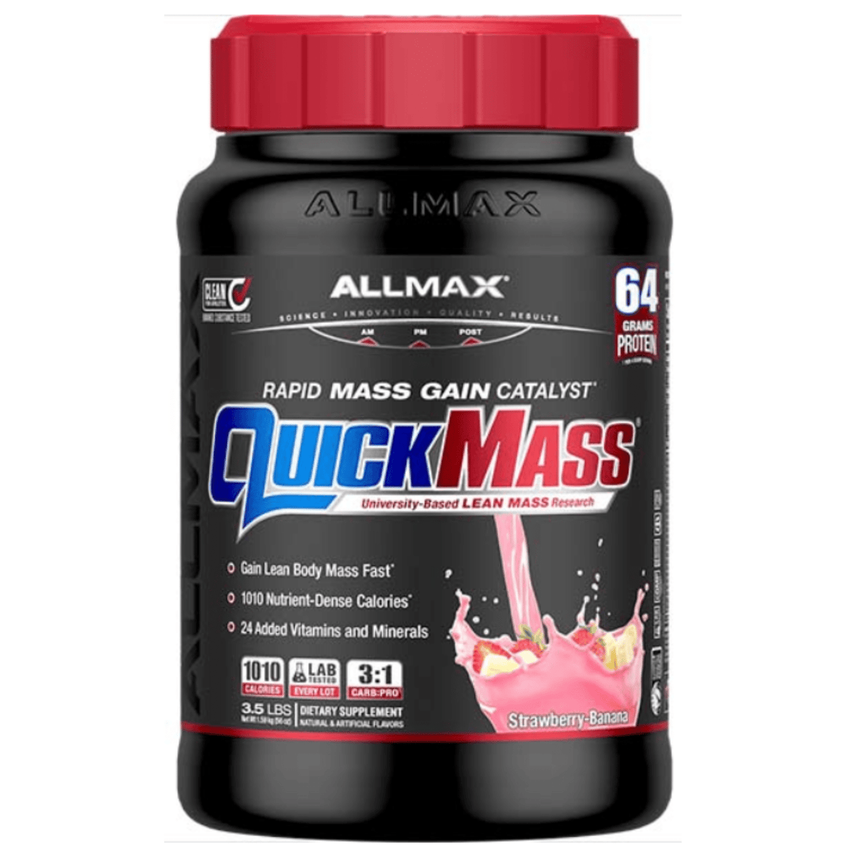 ALLMAX QuickMass, 3.5lb size, Strawberry Banana flavor