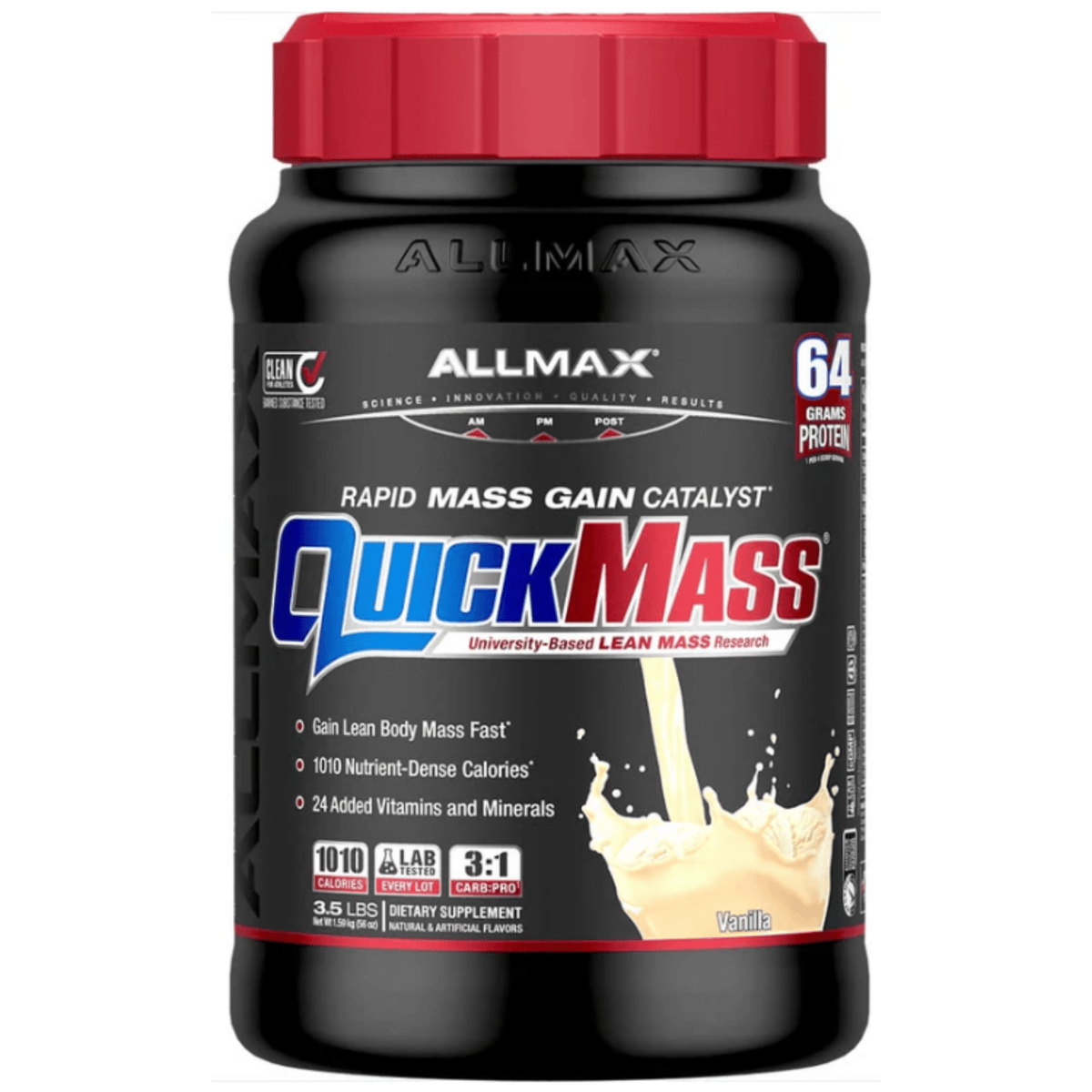 ALLMAX QuickMass, 3.5lb size, Vanilla flavor