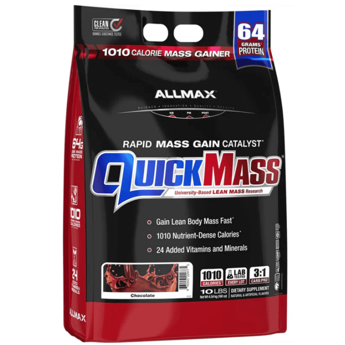 ALLMAX QuickMass, 10lb size, Chocolate flavor