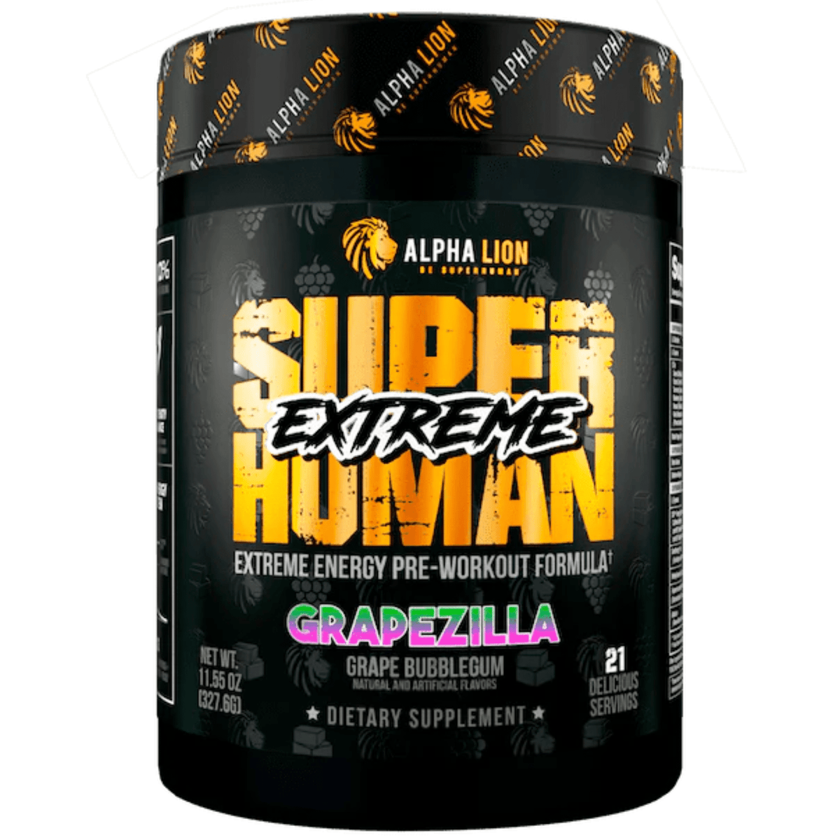 Alpha Lion Super Human Extreme Pre Workout, front of container