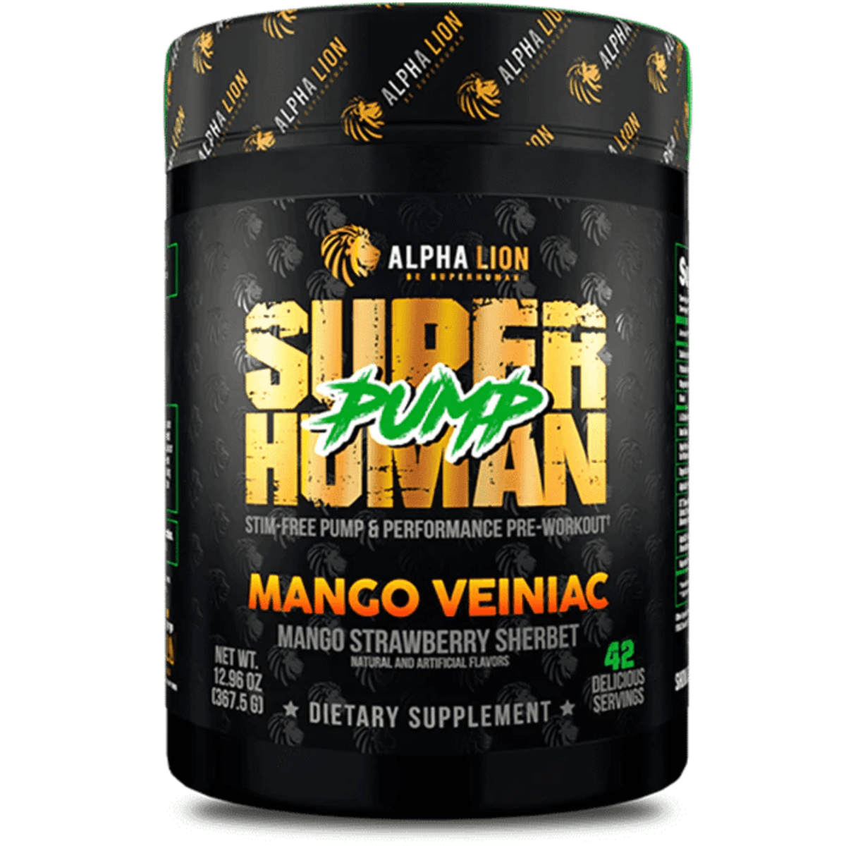Alpha Lion Super Human Pump stim-free pump powder, Mango Veniac flavor