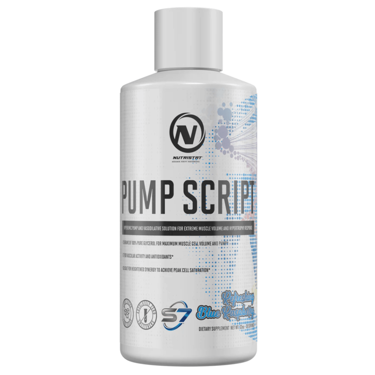 Nutristat Pump Script stim-free pump powder, 30sv size, Blue Raspberry flavor