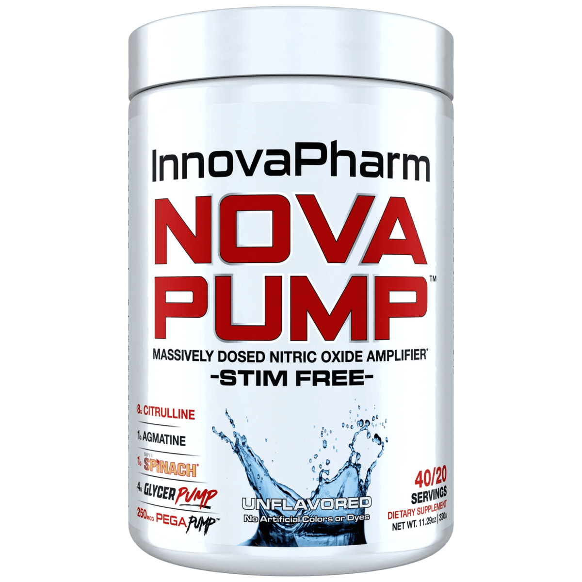 InnovaPharm NovaPump pump powder, front of container