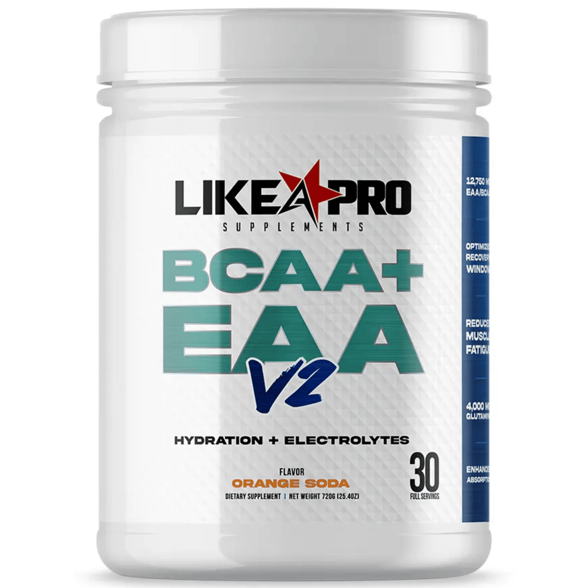 Like A Pro Supplements EAAs amino acid powder, Orange Soda flavor