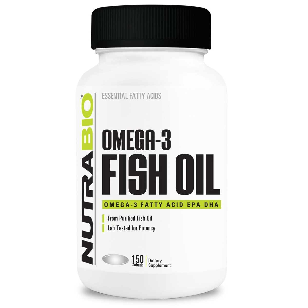 Nutra Bio Omega 3 Fish Oil supplement, 150ct size