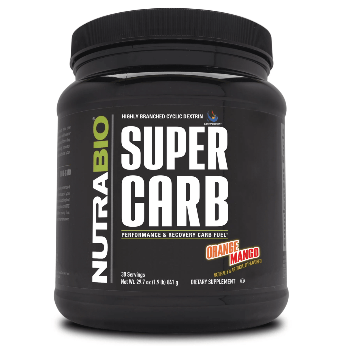 Nutra Bio Super Carb carbohydrate powder, 30 Serving size, Orange Mango flavor
