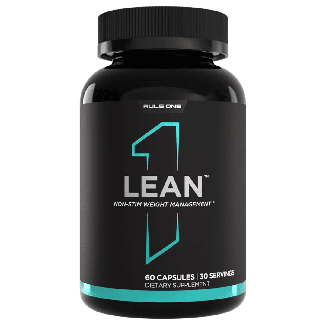 Rule 1 Lean fat burner supplement, front of container